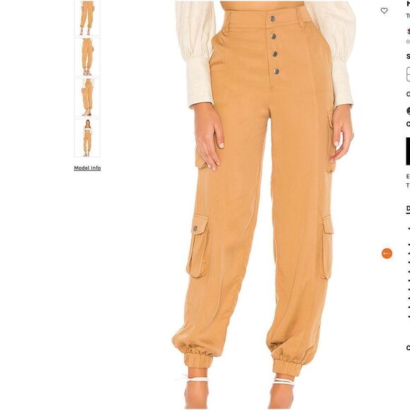Tularosa Phillie Cargo Jogger Pants in Tan - Picture 1 of 8